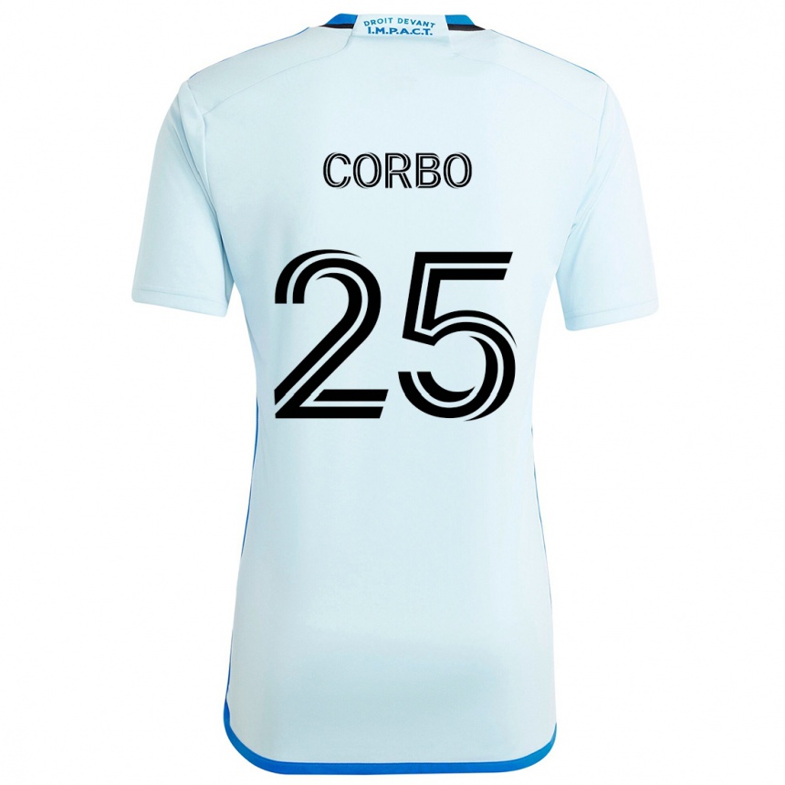 Women Football Gabriele Corbo #25 Ice Blue Away Jersey 2024/25 T-Shirt Za