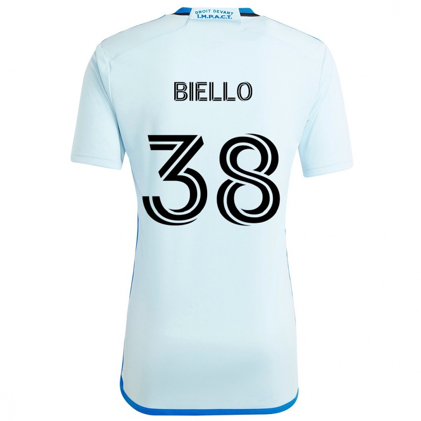 Women Football Alessandro Biello #38 Ice Blue Away Jersey 2024/25 T-Shirt Za