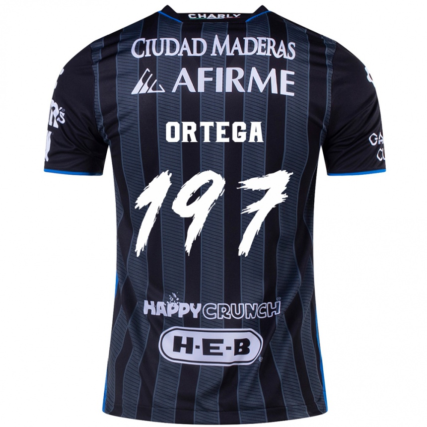 Women Football Javier Ortega #197 White Black Away Jersey 2024/25 T-Shirt Za