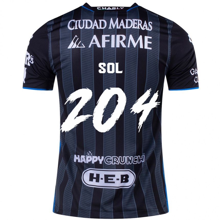 Women Football Martín Sol #204 White Black Away Jersey 2024/25 T-Shirt Za