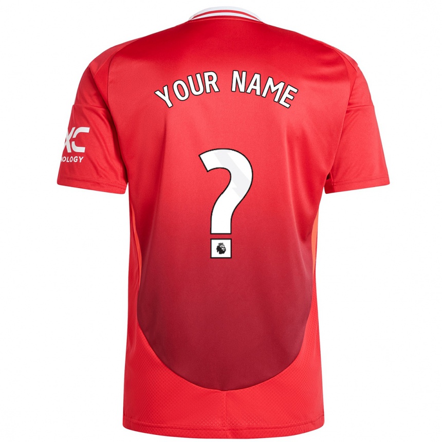 Kids Football Your Name #0 Bright Red Home Jersey 2024/25 T-Shirt Za