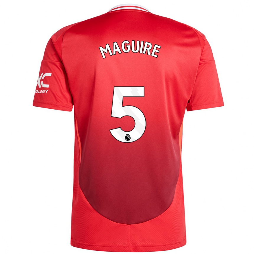 Kids Football Harry Maguire #5 Bright Red Home Jersey 2024/25 T-Shirt Za