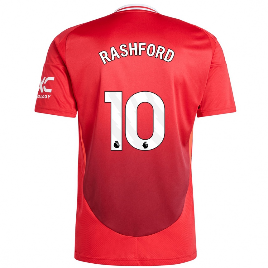 Kids Football Marcus Rashford #10 Bright Red Home Jersey 2024/25 T-Shirt Za