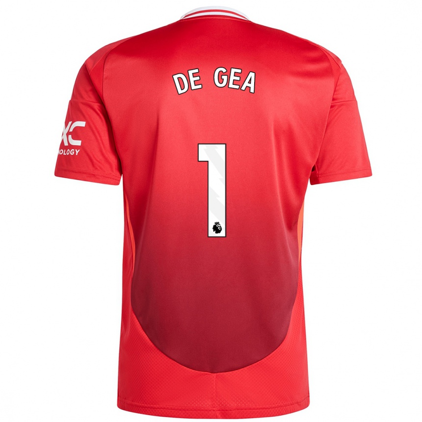 Kids Football David De Gea #1 Bright Red Home Jersey 2024/25 T-Shirt Za