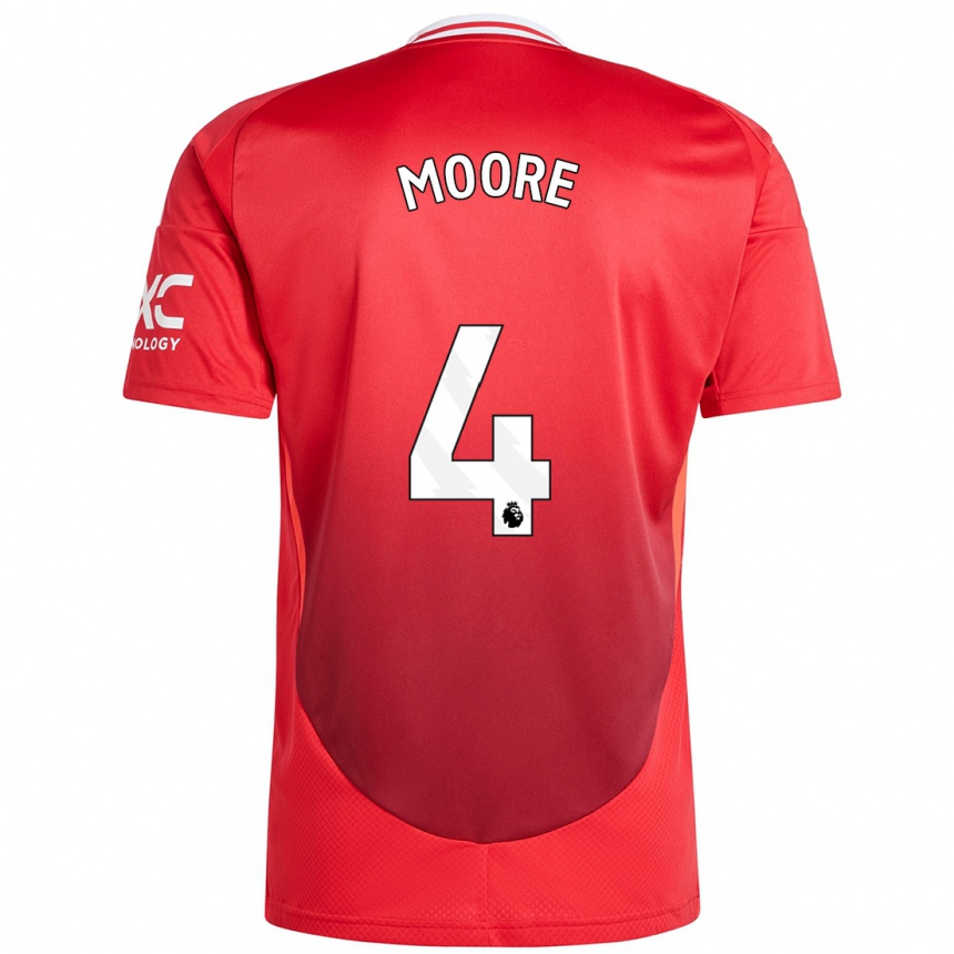 Kids Football Jade Moore #4 Bright Red Home Jersey 2024/25 T-Shirt Za