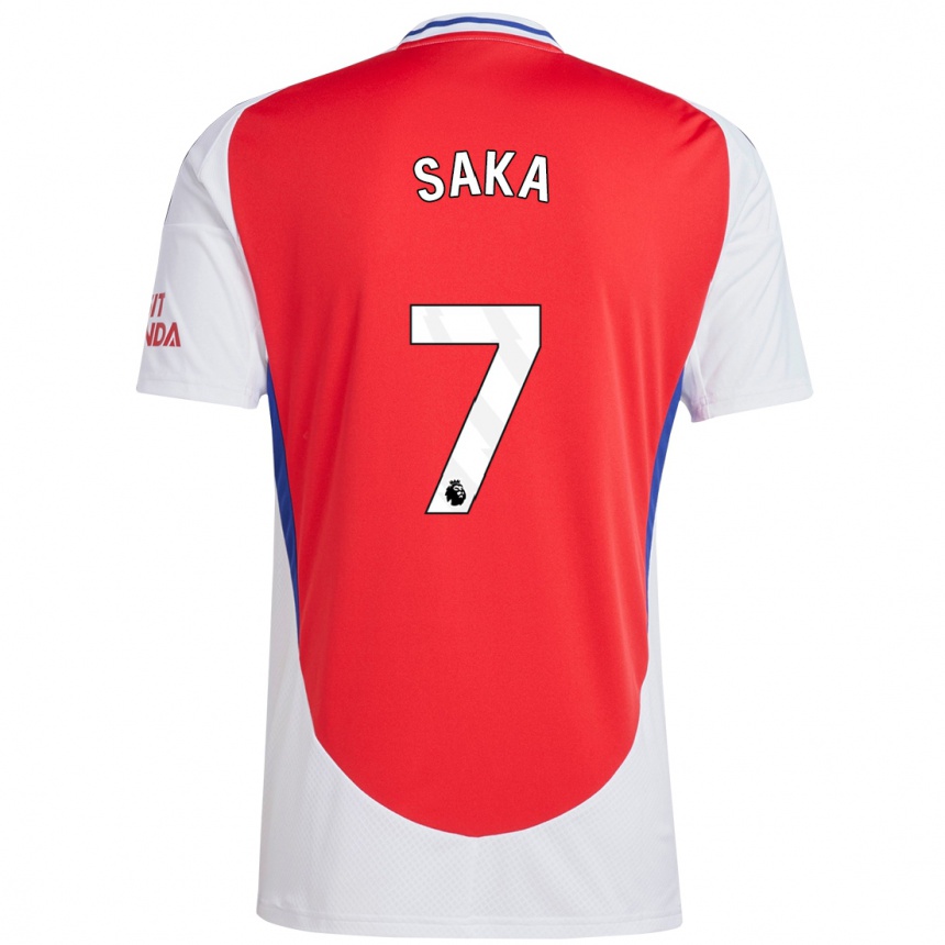 Kids Football Bukayo Saka #7 Red White Home Jersey 2024/25 T-Shirt Za