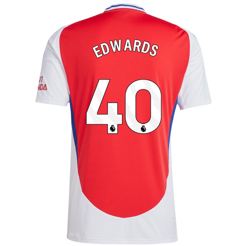 Kids Football Khayon Edwards #40 Red White Home Jersey 2024/25 T-Shirt Za