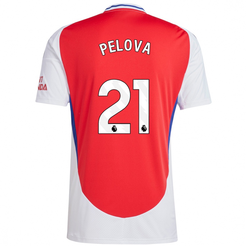 Kids Football Victoria Pelova #21 Red White Home Jersey 2024/25 T-Shirt Za