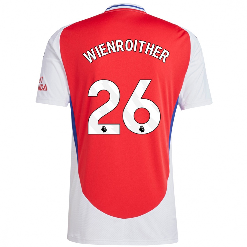 Kids Football Laura Wienroither #26 Red White Home Jersey 2024/25 T-Shirt Za