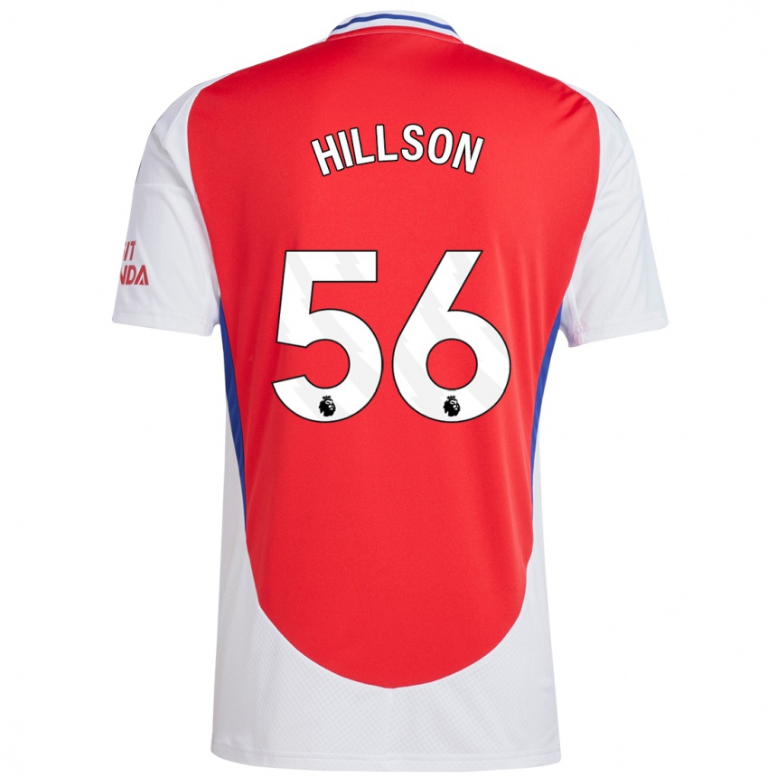 Kids Football James Hillson #56 Red White Home Jersey 2024/25 T-Shirt Za