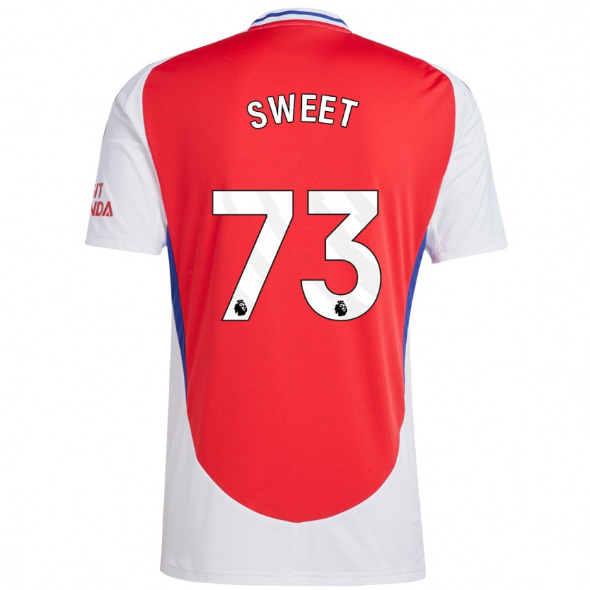 Kids Football James Sweet #73 Red White Home Jersey 2024/25 T-Shirt Za