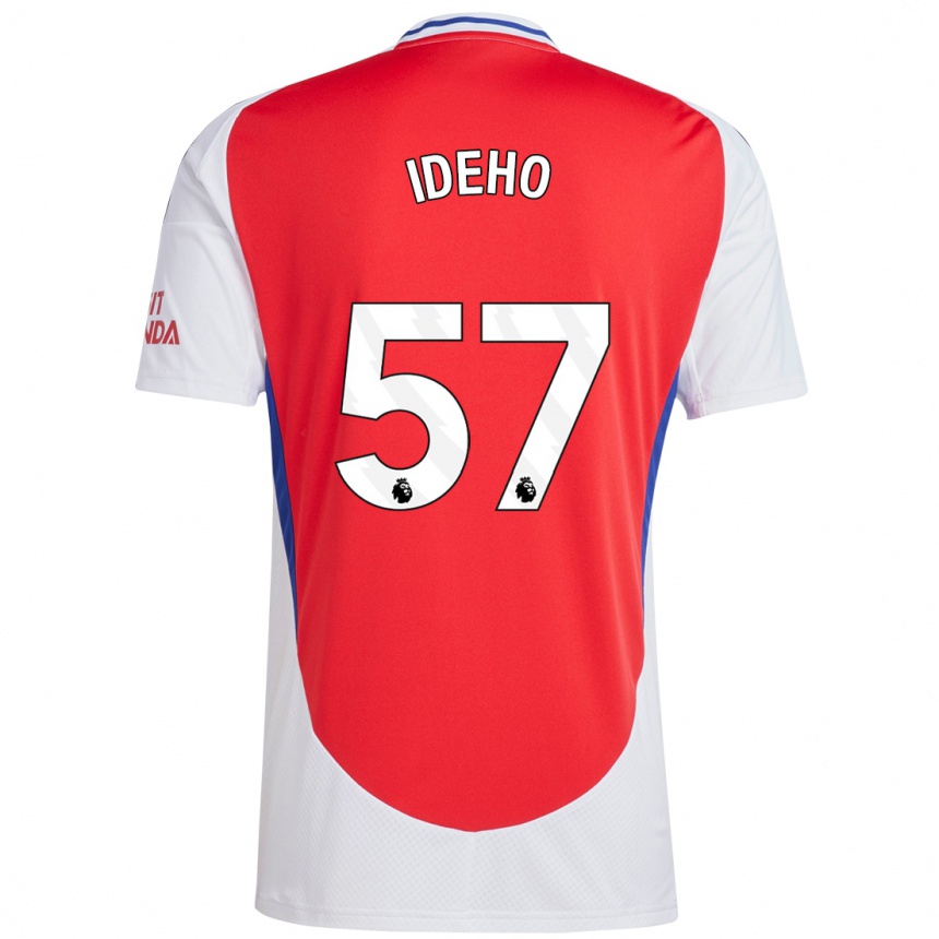 Kids Football Joel Ideho #57 Red White Home Jersey 2024/25 T-Shirt Za