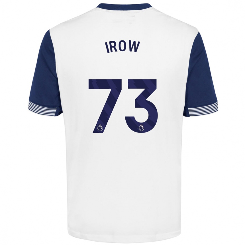 Kids Football Oliver Irow #73 White Blue Home Jersey 2024/25 T-Shirt Za