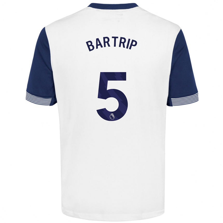 Kids Football Molly Bartrip #5 White Blue Home Jersey 2024/25 T-Shirt Za