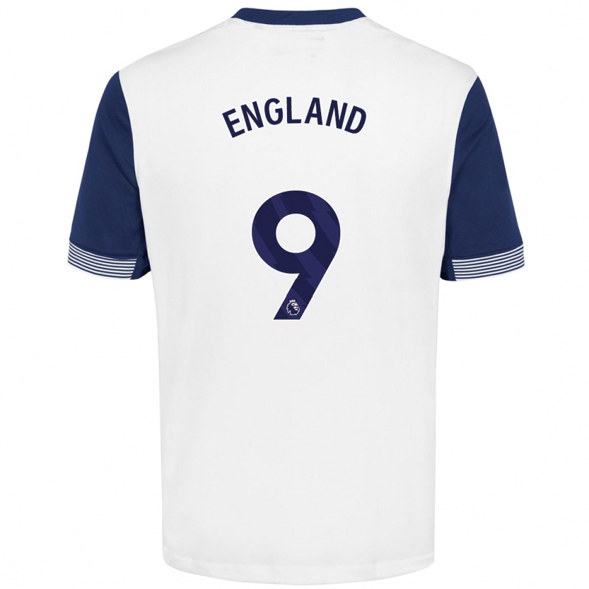 Kids Football Bethany England #9 White Blue Home Jersey 2024/25 T-Shirt Za