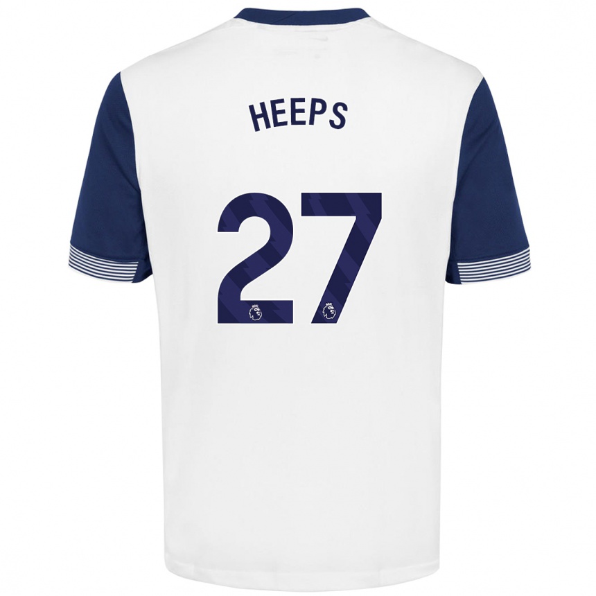 Kids Football Eleanor Heeps #27 White Blue Home Jersey 2024/25 T-Shirt Za