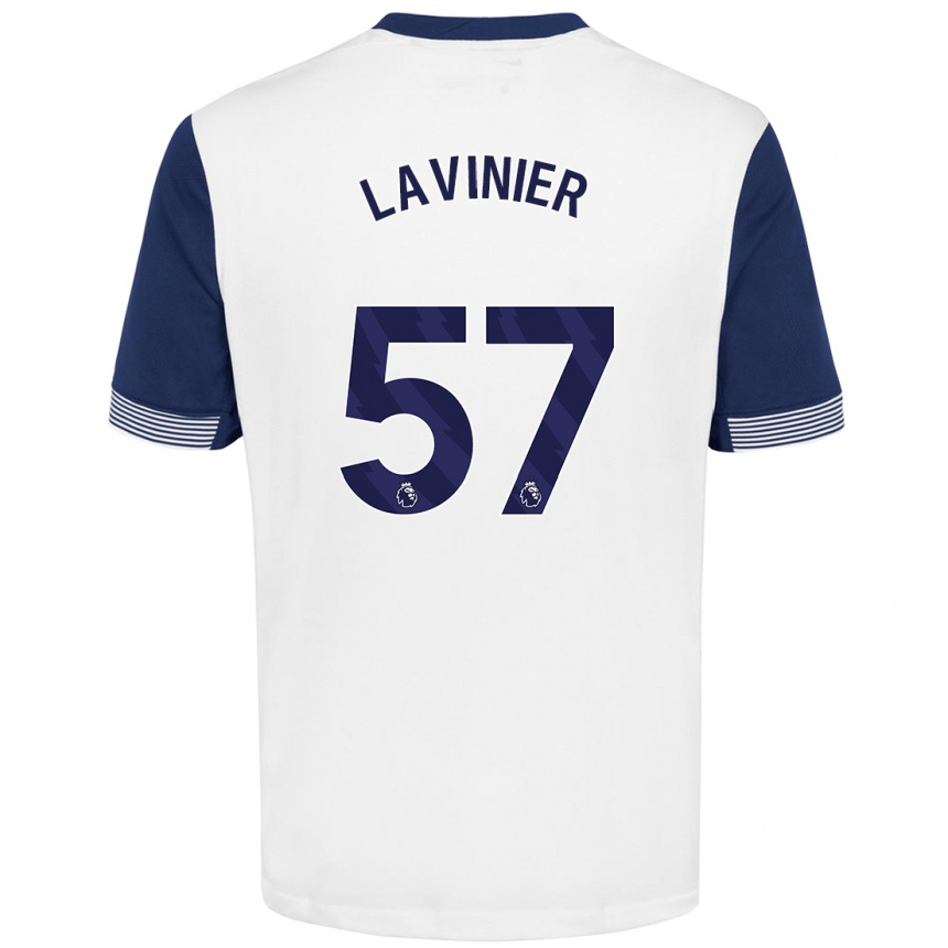 Kids Football Marcel Lavinier #57 White Blue Home Jersey 2024/25 T-Shirt Za