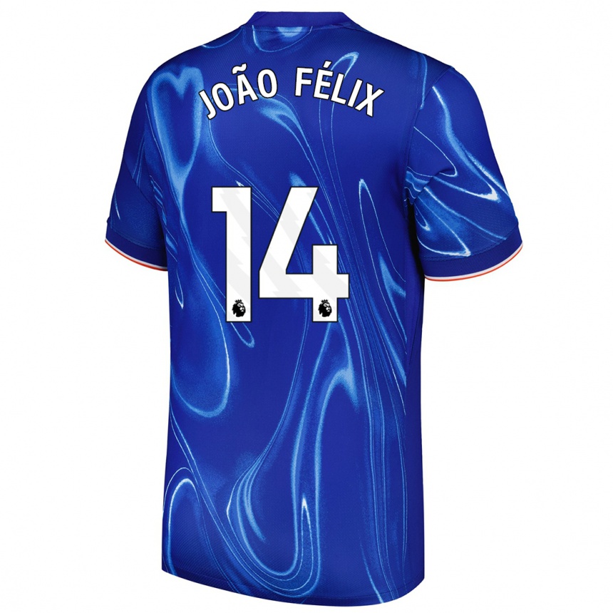 Kids Football Joao Felix #14 Blue White Home Jersey 2024/25 T-Shirt Za