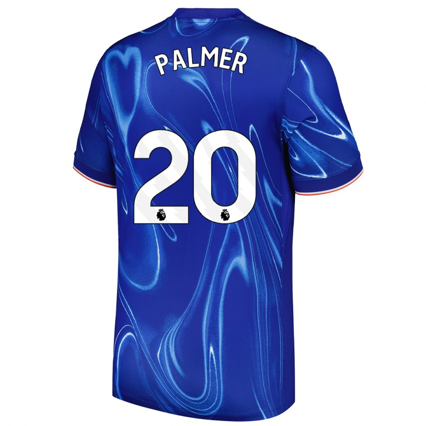 Kids Football Cole Palmer #20 Blue White Home Jersey 2024/25 T-Shirt Za