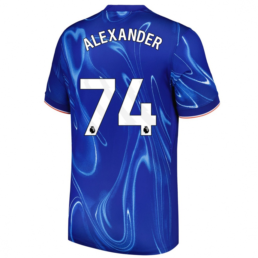 Kids Football Reiss Alexander Russell-Denny #74 Blue White Home Jersey 2024/25 T-Shirt Za