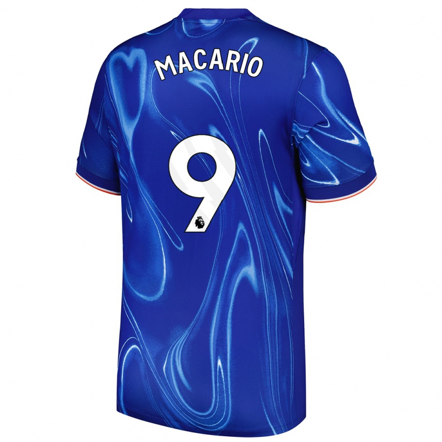 Kids Football Catarina Macario #9 Blue White Home Jersey 2024/25 T-Shirt Za