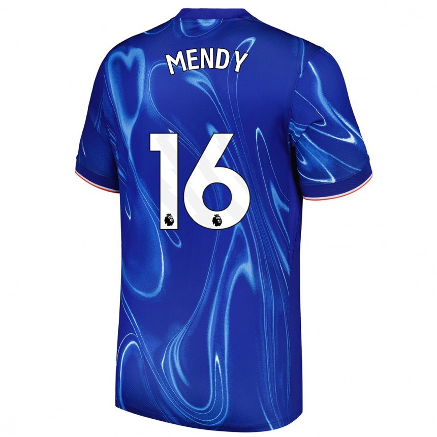 Kids Football Edouard Mendy #16 Blue White Home Jersey 2024/25 T-Shirt Za