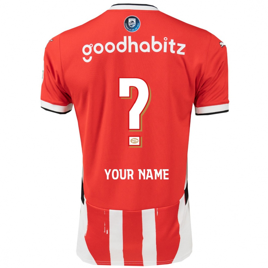 Kids Football Your Name #0 Red White Home Jersey 2024/25 T-Shirt Za