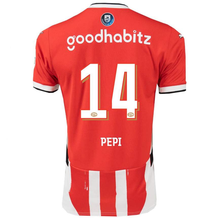 Kids Football Ricardo Pepi #14 Red White Home Jersey 2024/25 T-Shirt Za