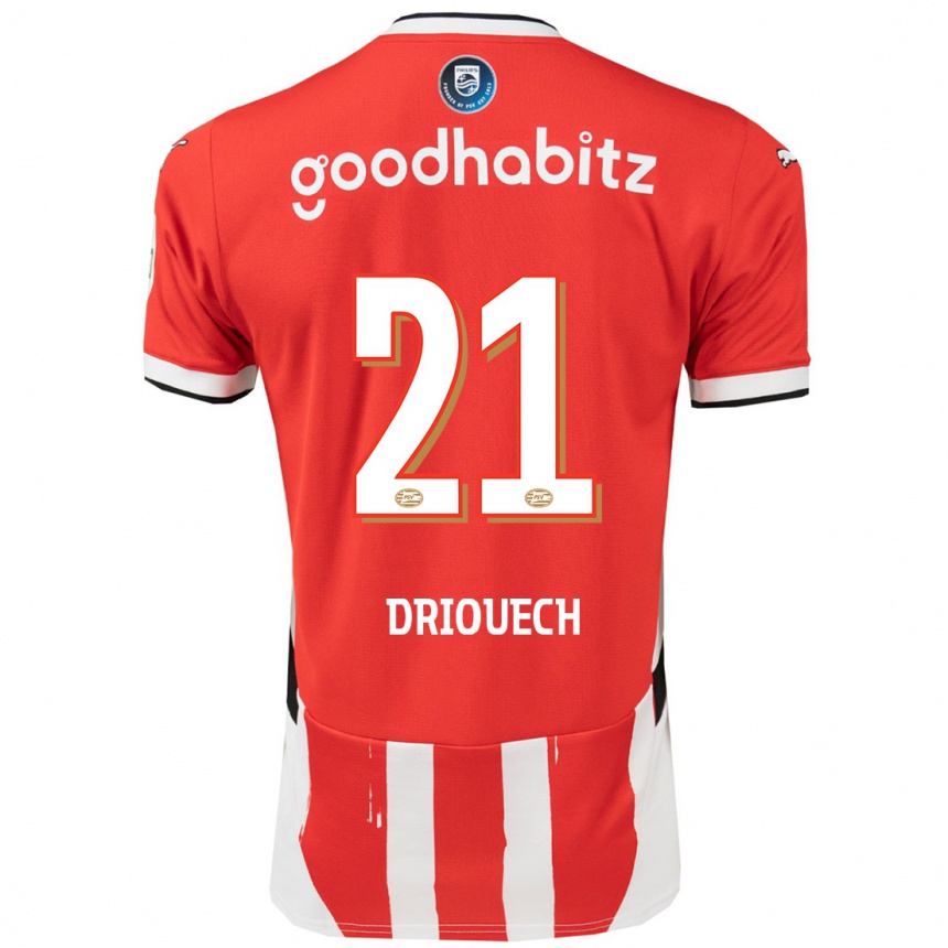 Kids Football Couhaib Driouech #21 Red White Home Jersey 2024/25 T-Shirt Za