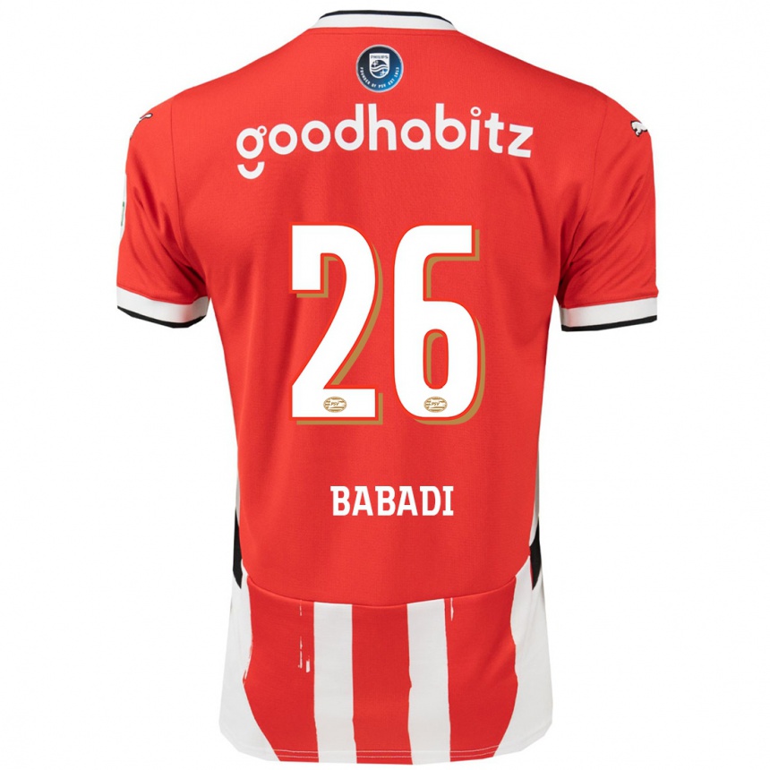 Kids Football Isaac Babadi #26 Red White Home Jersey 2024/25 T-Shirt Za