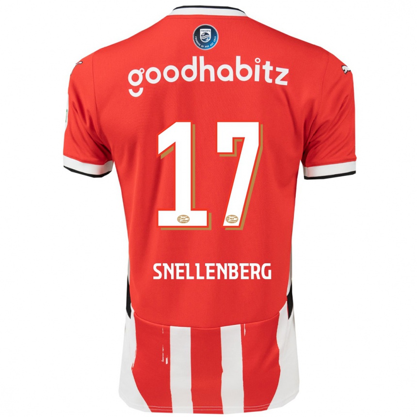 Kids Football Maxime Snellenberg #17 Red White Home Jersey 2024/25 T-Shirt Za