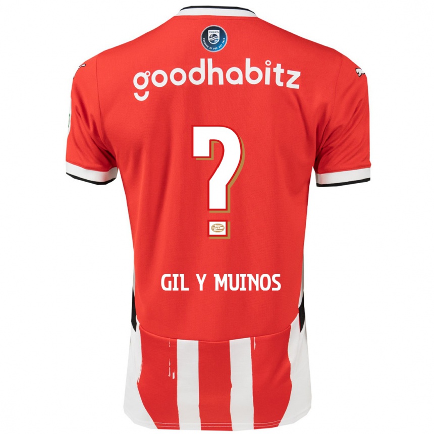 Kids Football Yaël Gil Y Muiños #0 Red White Home Jersey 2024/25 T-Shirt Za