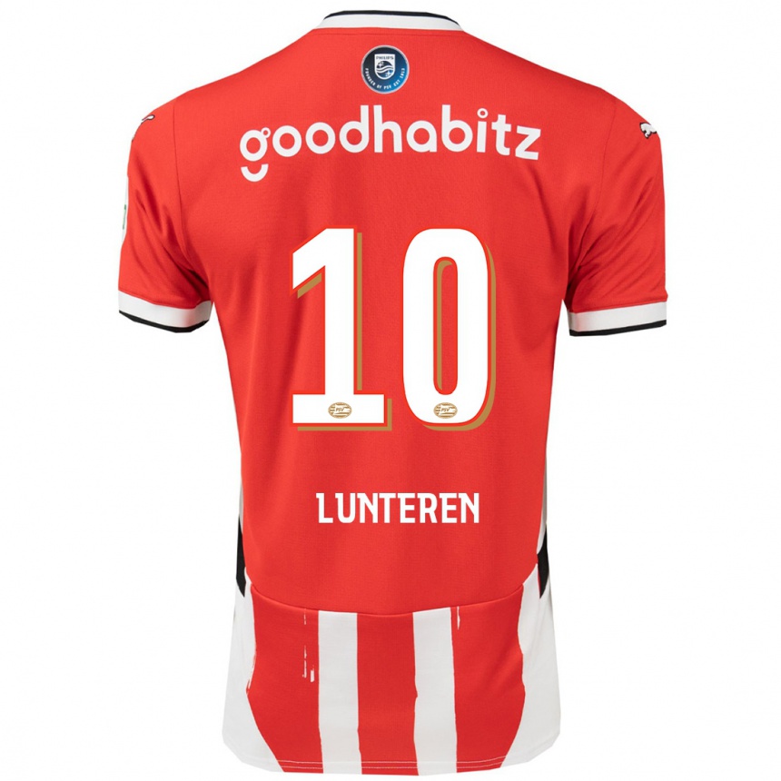 Kids Football Desiree Van Lunteren #10 Red White Home Jersey 2024/25 T-Shirt Za