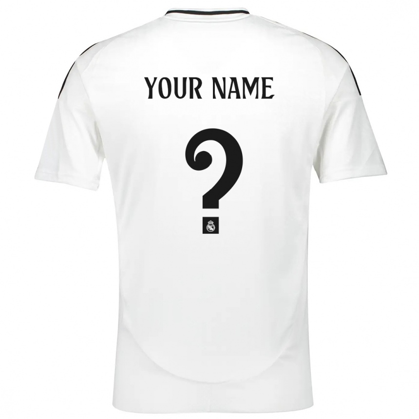 Kids Football Your Name #0 White Home Jersey 2024/25 T-Shirt Za