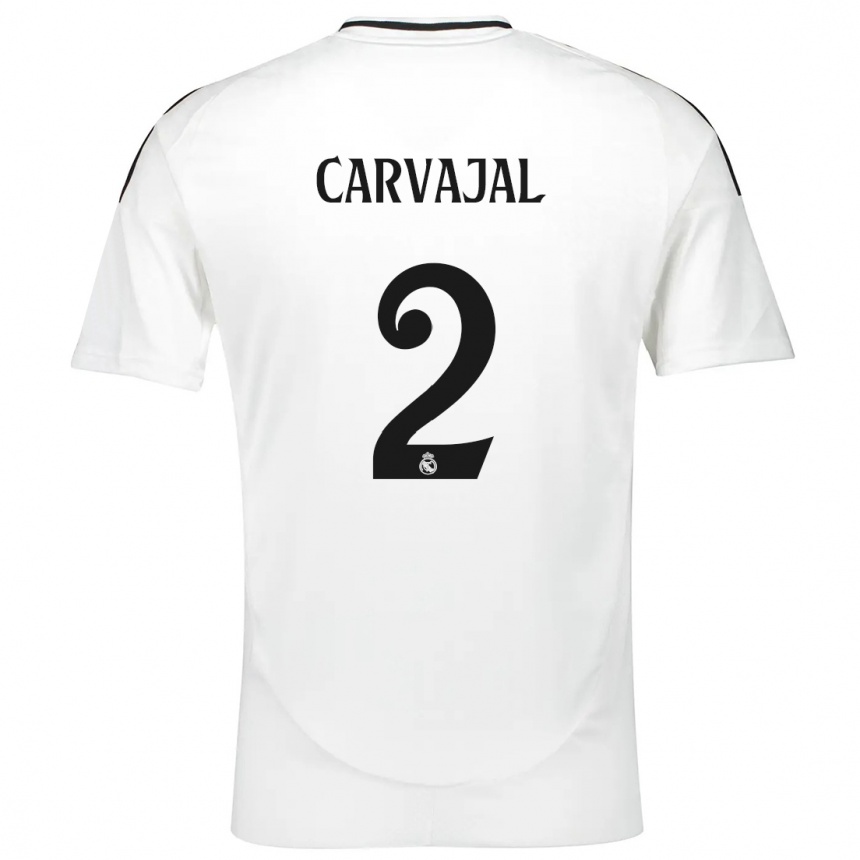 Kids Football Daniel Carvajal #2 White Home Jersey 2024/25 T-Shirt Za