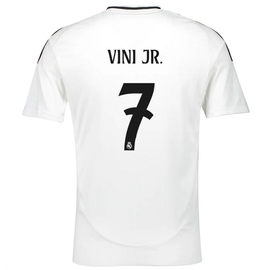 Kids Football Vinicius Junior #7 White Home Jersey 2024/25 T-Shirt Za