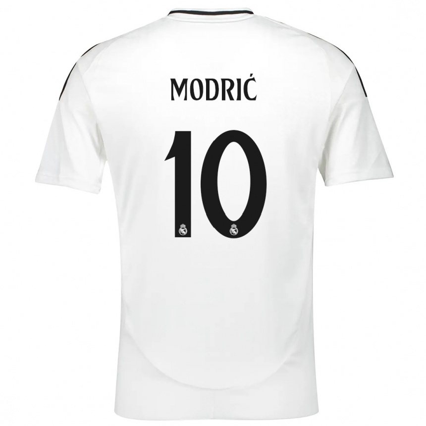 Kids Football Luka Modric #10 White Home Jersey 2024/25 T-Shirt Za