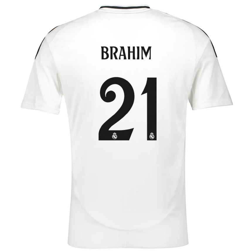 Kids Football Brahim Diaz #21 White Home Jersey 2024/25 T-Shirt Za