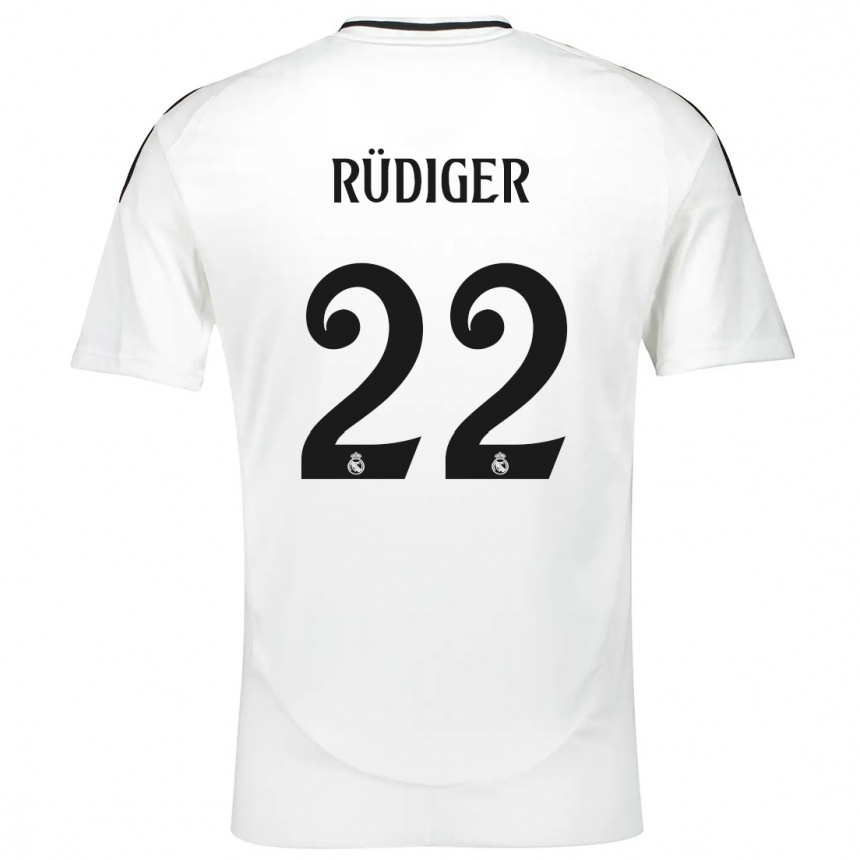 Kids Football Antonio Rudiger #22 White Home Jersey 2024/25 T-Shirt Za