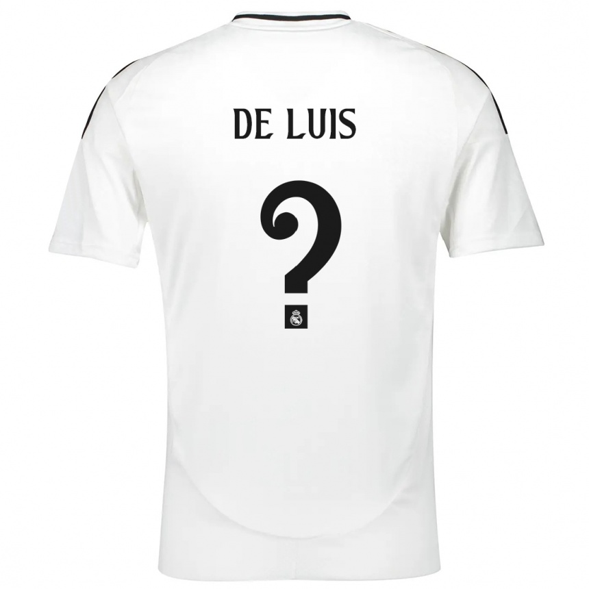 Kids Football Mario De Luis #0 White Home Jersey 2024/25 T-Shirt Za