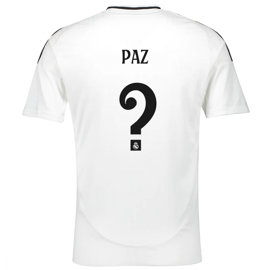 Kids Football Nico Paz #0 White Home Jersey 2024/25 T-Shirt Za