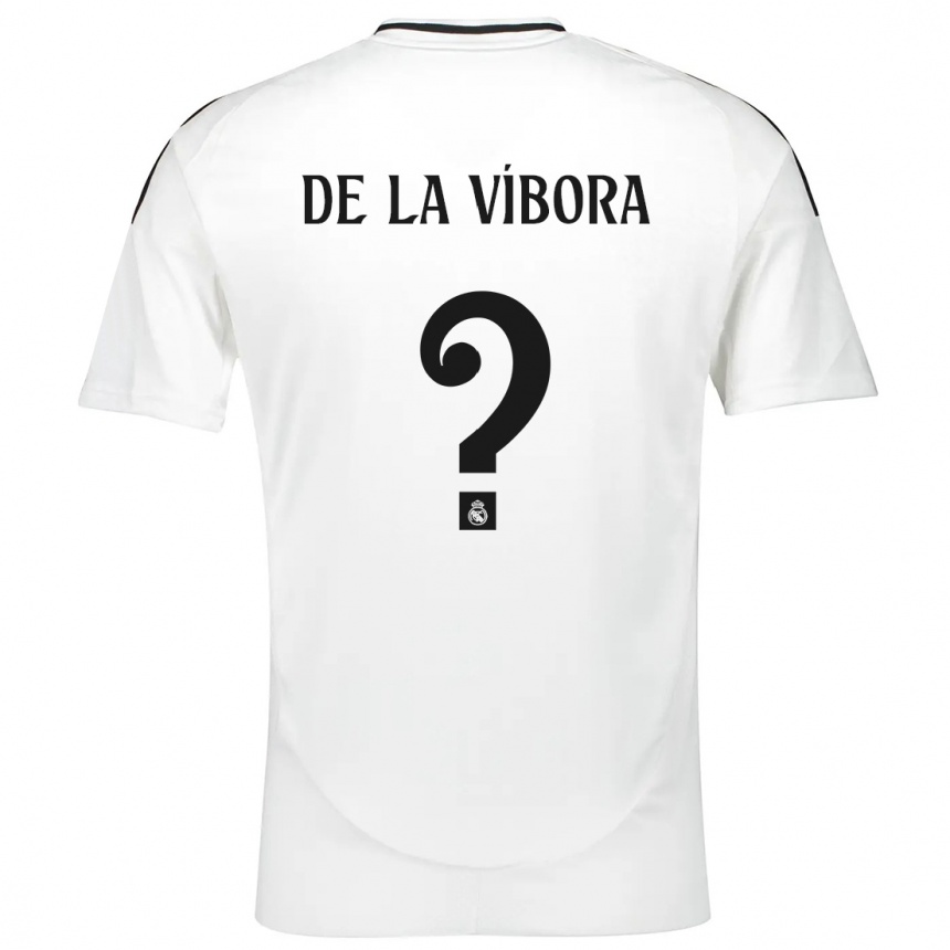 Kids Football David De La Víbora #0 White Home Jersey 2024/25 T-Shirt Za