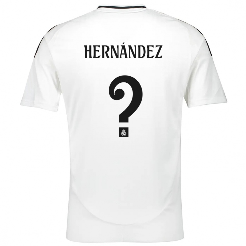 Kids Football Enaitz Hernández #0 White Home Jersey 2024/25 T-Shirt Za