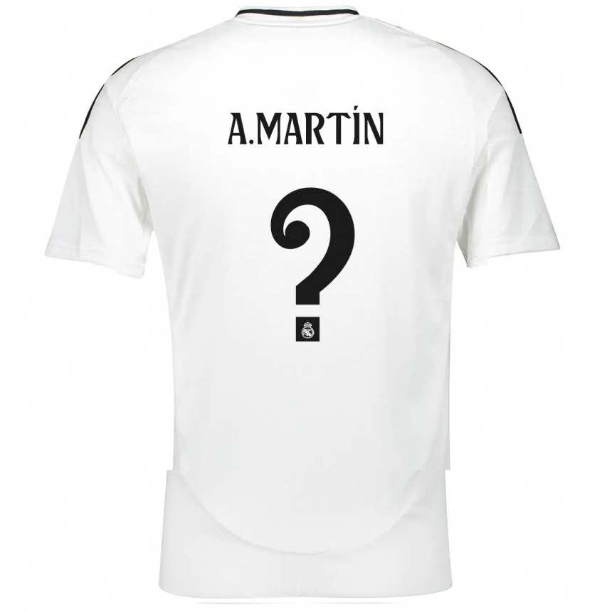 Kids Football Álex Martín #0 White Home Jersey 2024/25 T-Shirt Za