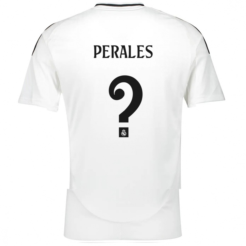 Kids Football Miguel Perales #0 White Home Jersey 2024/25 T-Shirt Za