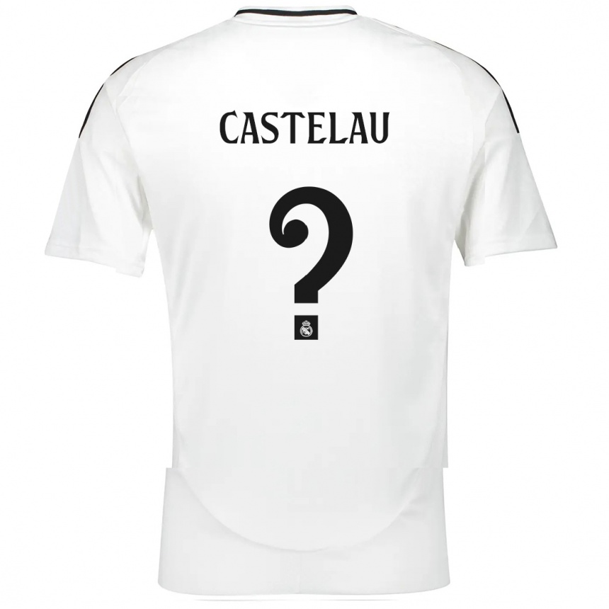 Kids Football Alber Castelau #0 White Home Jersey 2024/25 T-Shirt Za