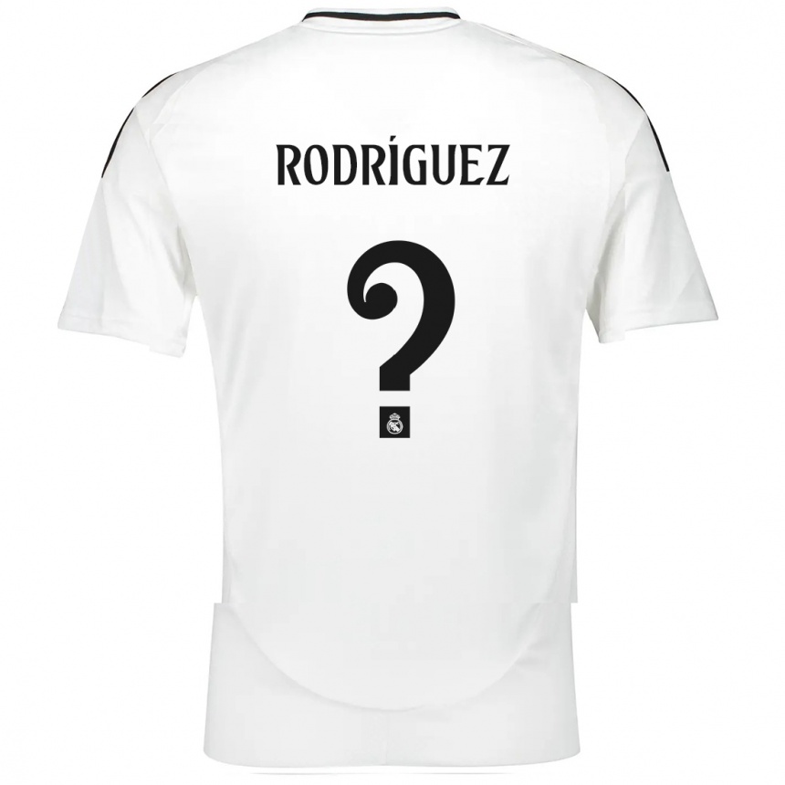 Kids Football Álvaro Rodríguez #0 White Home Jersey 2024/25 T-Shirt Za