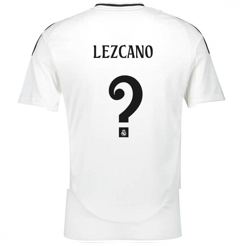 Kids Football Álvaro Lezcano #0 White Home Jersey 2024/25 T-Shirt Za