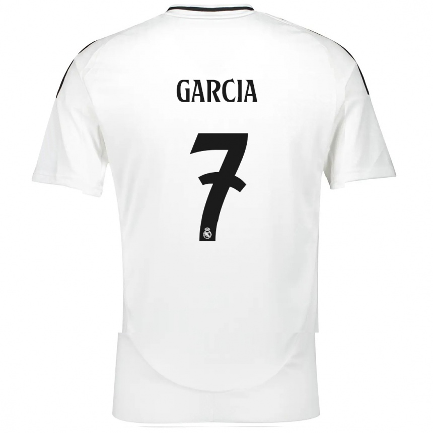 Kids Football Gonzalo Garcia #7 White Home Jersey 2024/25 T-Shirt Za