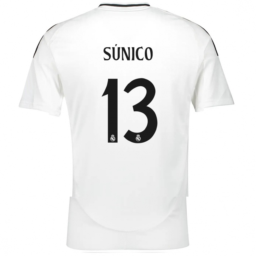 Kids Football Guille Súnico #13 White Home Jersey 2024/25 T-Shirt Za